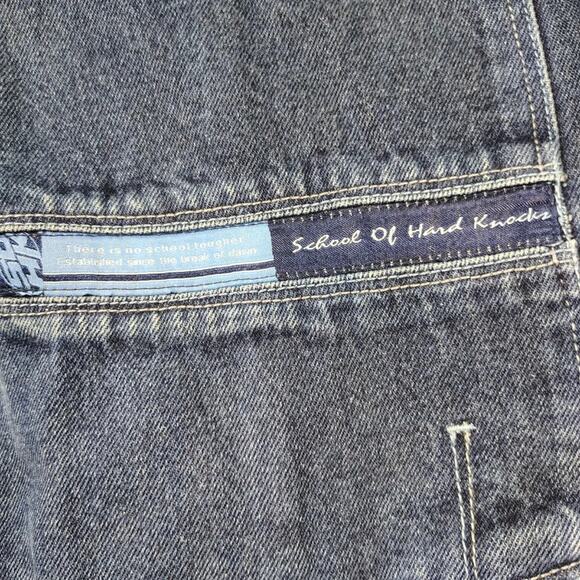 VTG Y2K School of Hard Knocks Men's Medium Wash Baggy Denim Cargo Short Size 36 - Picture 9 of 11